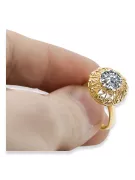 Vintage Anneau Zircon Or jaune 14 carats vrc059y
